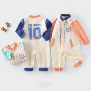 Kids Baby Boys Girls Cute Cartoon Print Long Sleeve Round Neck Bodysuit