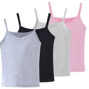 Kids Girls Basic Solid Color Suspender Bottoming Soft Skin-friendly Vest
