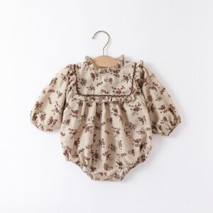 Kids Baby Unisex Spring Autumn Cute Casual Tiny Flower Romper