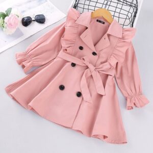 Children Kids Toddlers Girls Long Sleeve Double-Breasted Coat