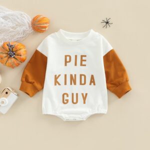 Toddlers Newborn Baby Girls Boys Long-Sleeved Round Neck Stitching Printed Letter Bodysuit