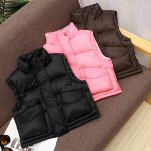 Kids Autumn And Winter Cute Solid Color Sleeveless Down Vest