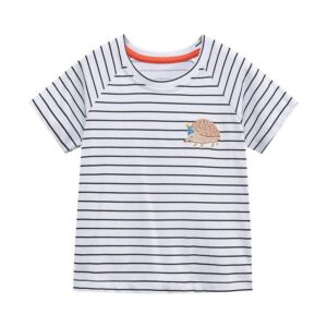 Girls Fashion Casual Cartoon Stripe Short Sleeve T-Shirt