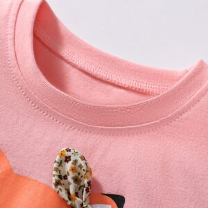 Girls Fashion Casual Fox Printed Ruffled Short Sleeve T-Shirt