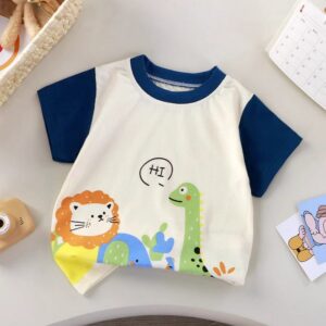 Boy Girl Fashion Casual Cartoon Printed Short-Sleeve T-Shirt