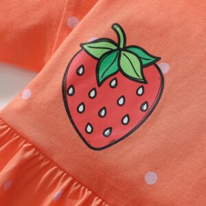Kids Toddler Girls Summer Casual Cute Strawberry Print Short Sleeve Dress