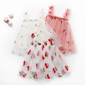 Summer Girl Embroidered Mesh Princess Tutu Dress