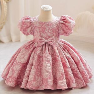 Girls Fashion Puff Sleeve Puff Dress Party Princess Dress