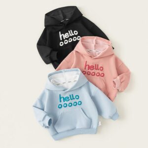 Children's Fashion Casual Letter Printed Long-Sleeve Hoodies