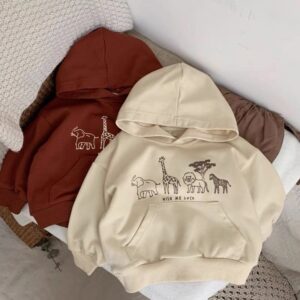 Children's Fashion Cute Cartoon Printed Long-Sleeve Hoodies