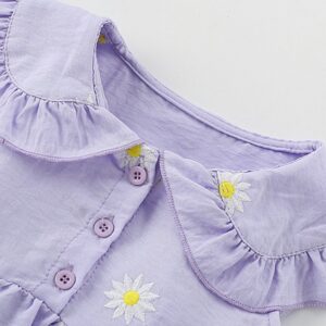 Girls Summer Cute Embroidery Floral Dress