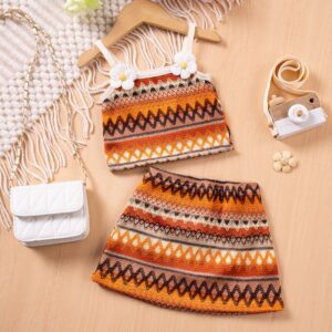 Girls Summer Bohemian Multicolor Two-Piece Set