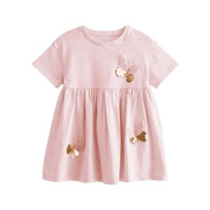 Kids Toddler Girls Casual Cute Butterfly Short Sleeve Dress