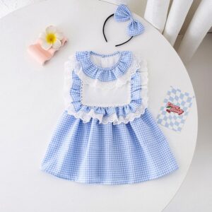 Kids Toddler Girls Casual Cute Plaid Print Sleeveless Dress