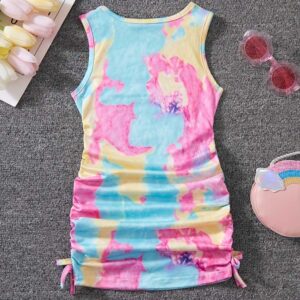 Kids Toddler Girls Casual Cute Tie-Dye Sleeveless Dress