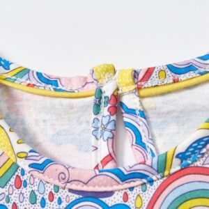 Summer Short Sleeve Toddler Girls Cartoon Cotton Short Sleeve Dress