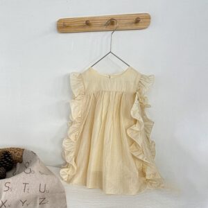 Girl Fashion Chiffon Ruffled Sleeveless Dress