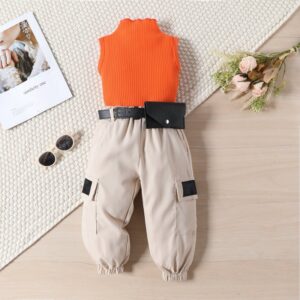 Girls Fashion Sleeveless Vest And Pants Two-Piece Set