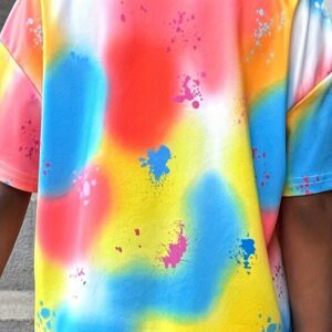Kids Toddler Girls Cute Alphabet Print Tie-Dye Short Sleeve T-Shirt Shorts Sets