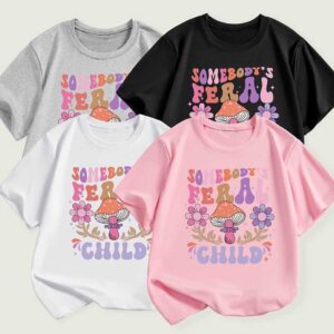 Kids Toddler Boys Girls Alphabet Print Short Sleeve T-Shirt