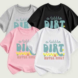 Kids Toddler Boys Girls Alphabet Print Short Sleeve T-Shirt