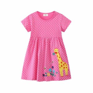 Kids Toddler Girls Casual Cute Cartoon Pattern Short Sleeve Dress
