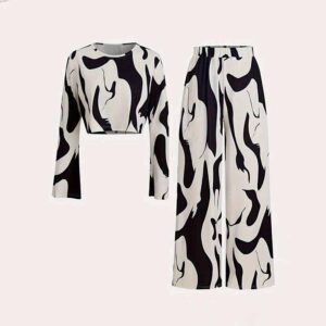 Kids Toddler Girls Casual Cute Print Long Sleeve Short T-Shirt Pants Sets