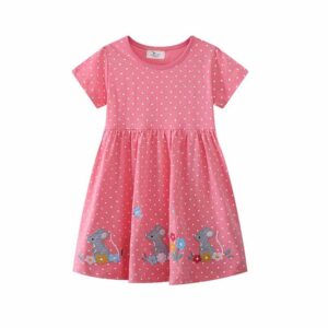 Kids Toddler Girls Casual Cute Cartoon Print Short Sleeve Dress