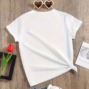Kids Toddler Girls Casual Heart Print Short Sleeve T-Shirt