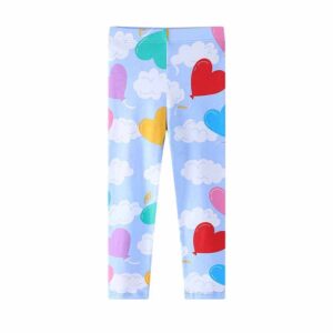 Kids Toddler Girls Cute Casual Hearts Print Leggings Pants