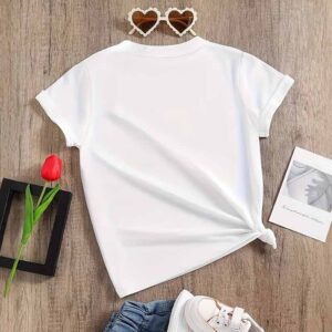 Kids Toddler Girls Casual Heart Print Short Sleeve T-Shirt
