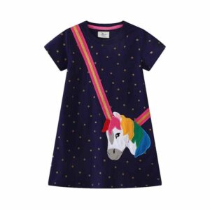 Kids Toddler Girls Casual Cute Cartoon Short Sleeve Dress