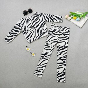 Kids Toddler Girls Fashion Casual Zebra Print Long Sleeve Looses Set