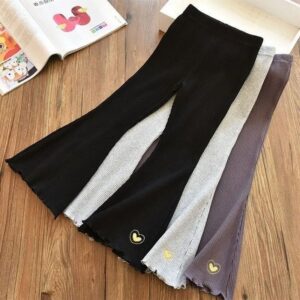 Kids Girls Spring And Autumn Cotton Fashion Casual Flared Pants