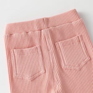 Spring And Autumn Thin Cotton Leggings Boys And Girls Rib-Knit Pants