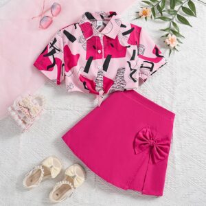 Girls Fashion Shirt And Skirt Two-Piece Set