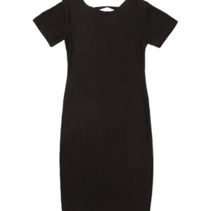 Girls Fashion Solid Color Short-Sleeve Hollow-Out Split Dress