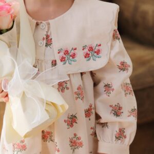 Kids Toddler Girls Cute Floral Sleeve Long Dress
