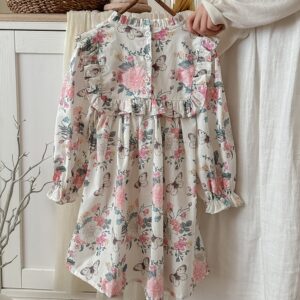 Kids Toddler Girls Cute Floral Sleeve Long Dress