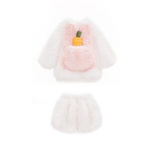 Fashion Cute Girls Plush Rabbit Sweater Shorts Hat Socks 4-Piece Set