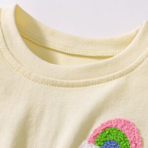 Kids Toddler Girls Cute Cartoon Rainbow Mesh Short Sleeve Dress