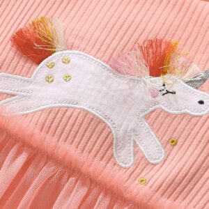 Kids Toddler Girls Cute Cartoon Print Short Sleeve Mesh Dress