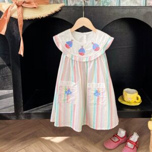 Kids Toddler Girls Casual Cute Stripe Print Sleeveless Dress