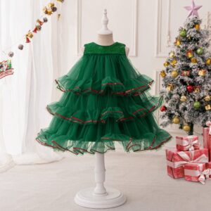 Kids Toddler Girls Casual Party Christmas Sleeveless Mesh Tutu Dress