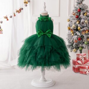 Kids Toddler Girls Casual Party Christmas Sleeveless Mesh Tutu Dress