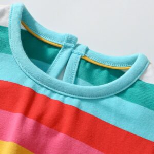 Kids Toddler Girls Casual Cute Rainbow Stripe Print Sleeveless Dress