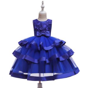 Kids Toddler Girls Fashion Flower Bow Mesh Sleeveless Party Tutu Dress