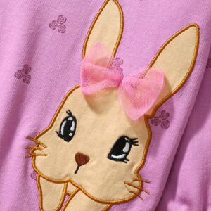 Kids Toddler Girls Spring Autumn Casual Cute Cartoon Long Sleeve Mesh False Two-Piece Sweatshirts Pants Sets