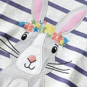 Kids Toddler Girls Casual Cute Cartoon Rabbit Stripe Long Sleeve Sweatshirts Pants Sets