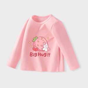Kids Toddler Girls Casual Cute Cartoon Print Long Sleeve Round Neck T-Shirt